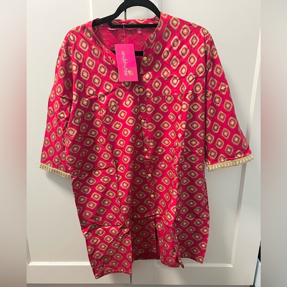 Printed Tunic, Red tunic, Women kurti - Picture 3 of 4